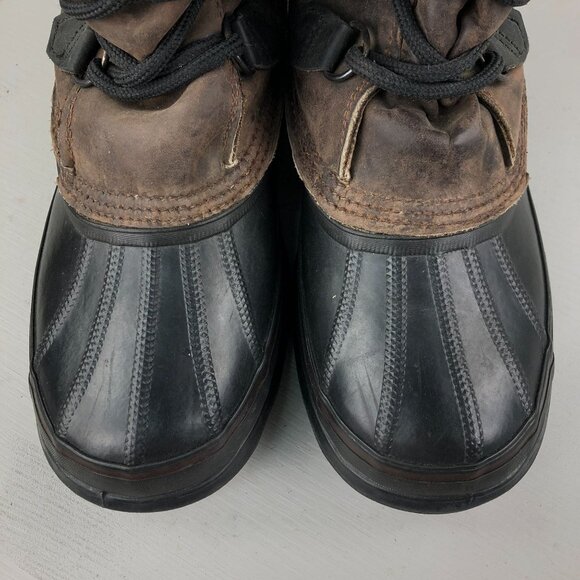 Sorel Men\'s Size 6 Bighorn Dark Brown Black Leather Lace-Up Lined Winter Boots main image 12